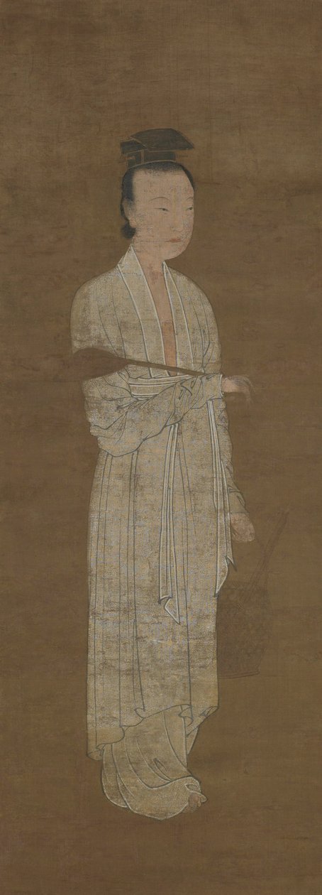 Portret kobiety w bieli: Lu Meiniang, XIV wiek. autorstwa Unbekannt