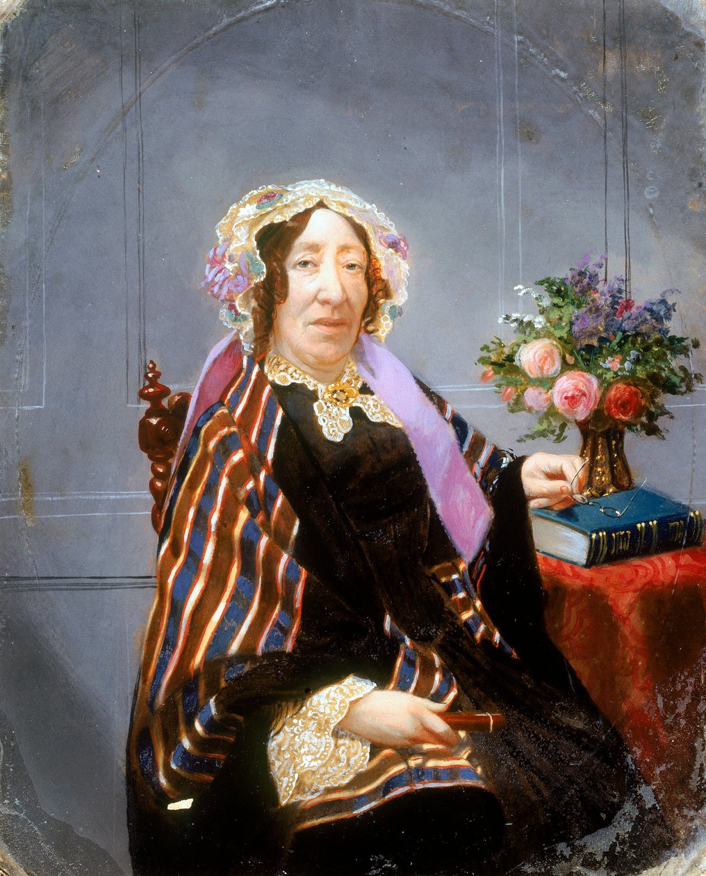 Portret damy, ambrotypia ręcznie kolorowana, ok. 1860 autorstwa Unbekannt