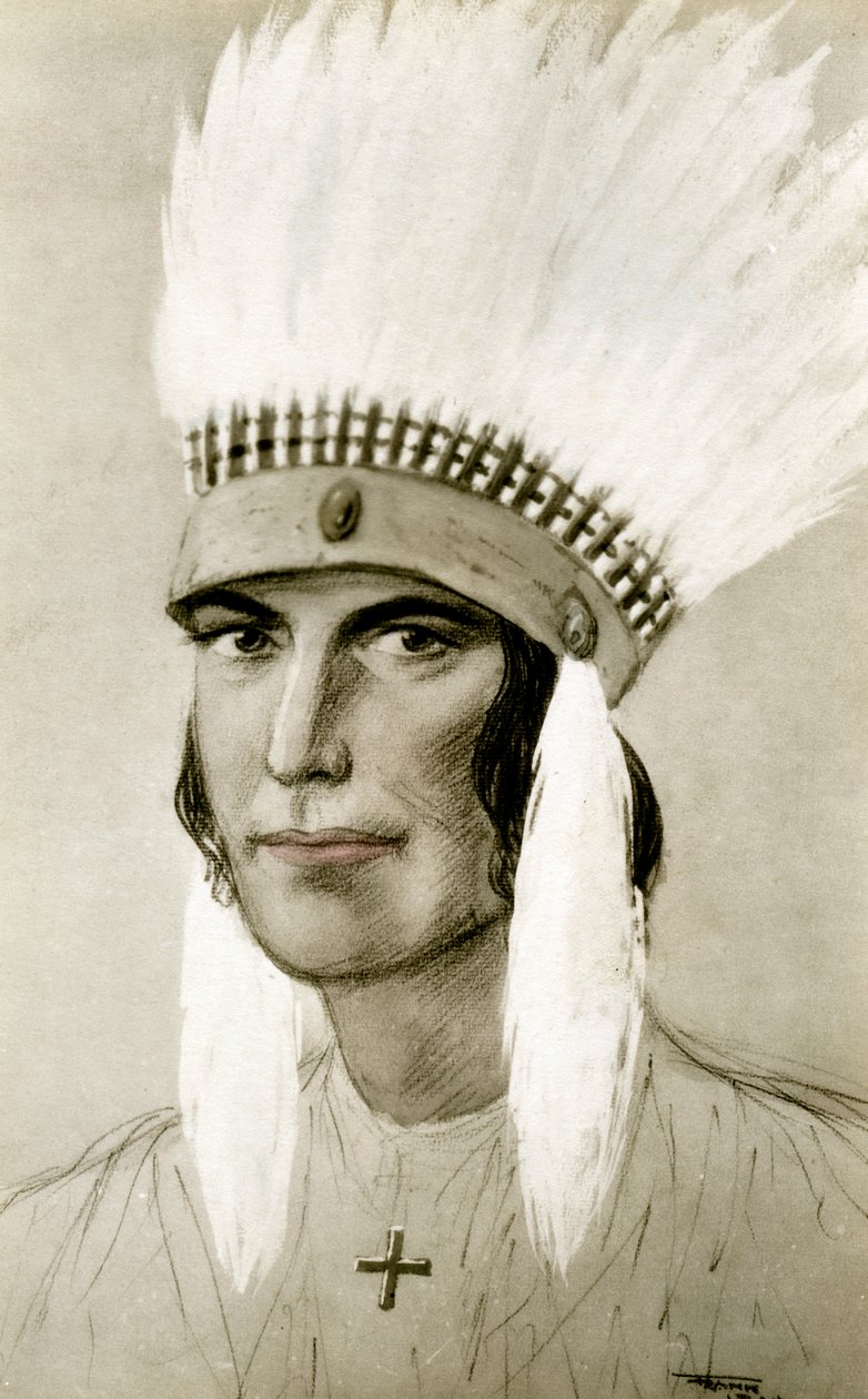 Portret amerykańskiego Indianina, XX wiek autorstwa Unbekannt