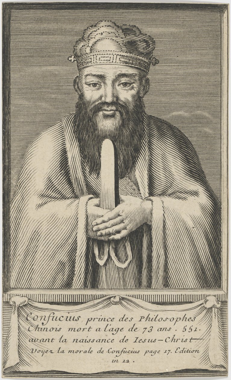 Portret chińskiego myśliciela i filozofa społecznego Konfucjusza, w latach 1745-1755. autorstwa Unbekannt