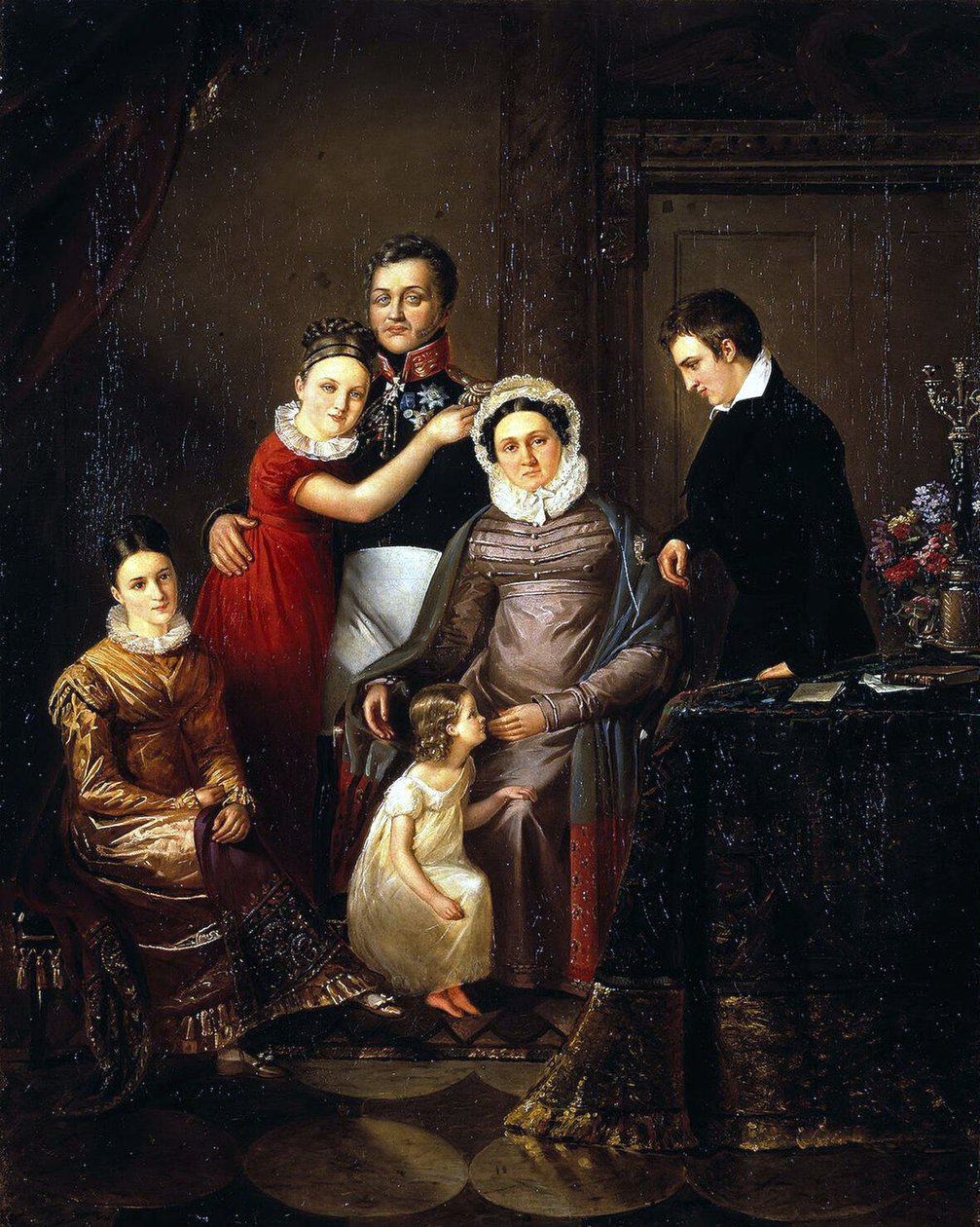 Portret rodziny księcia Nikołaja Repnina-Wołkońskiego, lata 20. XIX w. autorstwa Unbekannt