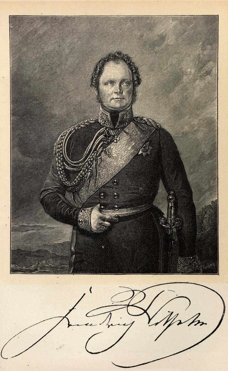 Portret króla Fryderyka Wilhelma IV Prus 1795-1861. autorstwa Unbekannt