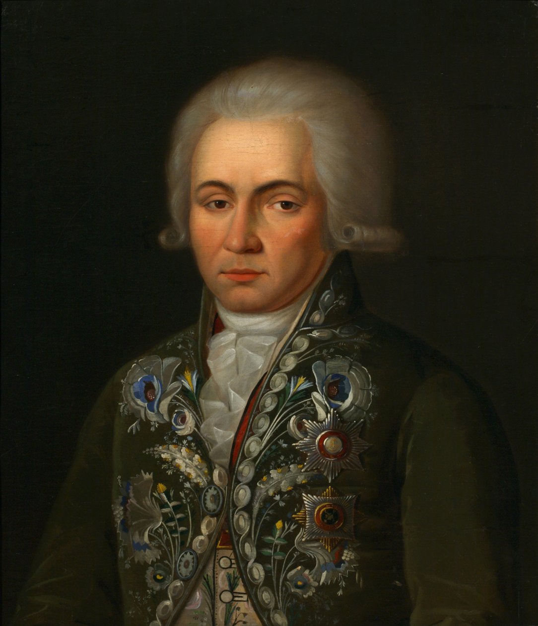 Portret poety Gavrili R. Derzhavina 1743-1816, lata 90. autorstwa Unbekannt