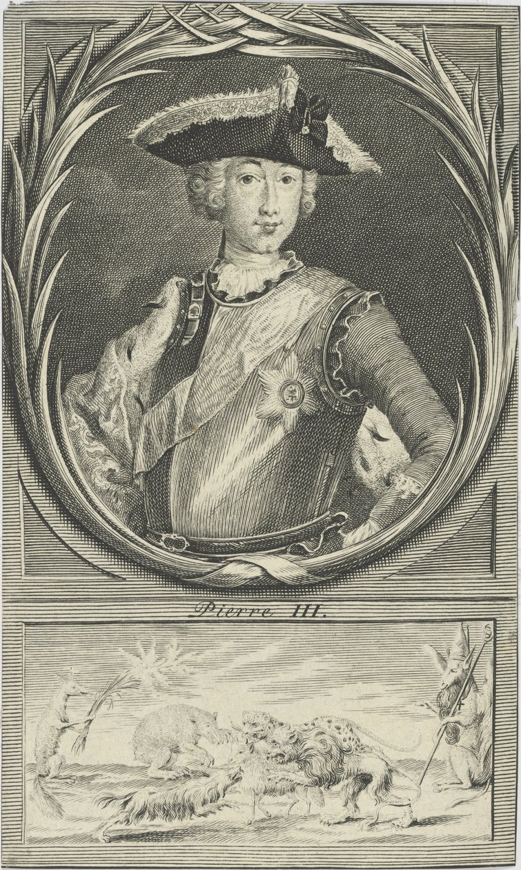 Portret cara Piotra III Rosji 1728-1762, c. 1750. autorstwa Unbekannt