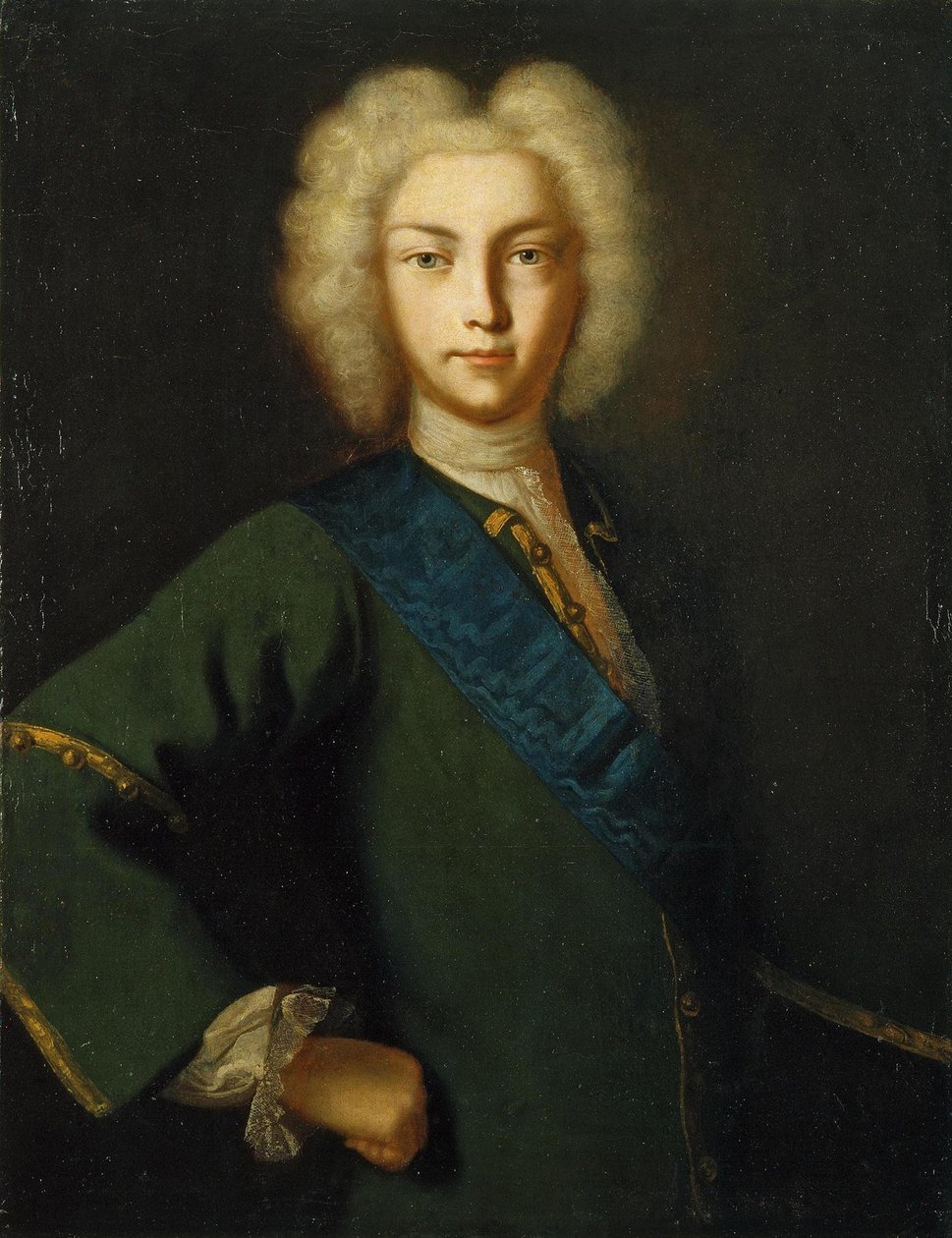 Portret cara Rosji Piotra II 1715-1730, XVIII wiek autorstwa Unbekannt