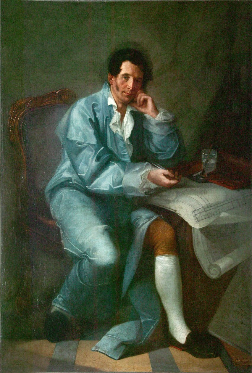 Portret architekta Jean-Baptiste Vallin de la Mothe 1729-1800 autorstwa Unbekannt