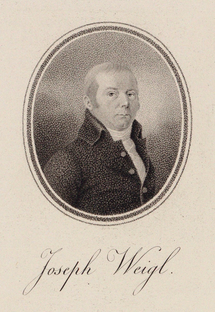 Portret wiolonczelisty Josepha Franza Weigla 1740-1820 , ok. 1930 r. 1785. autorstwa Unbekannt