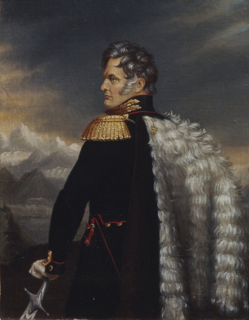 Portret głównodowodzącego Armii Rosyjskiej na Kaukazie Aleksiej Jermołow 1777-1861, 1825 autorstwa Unbekannt