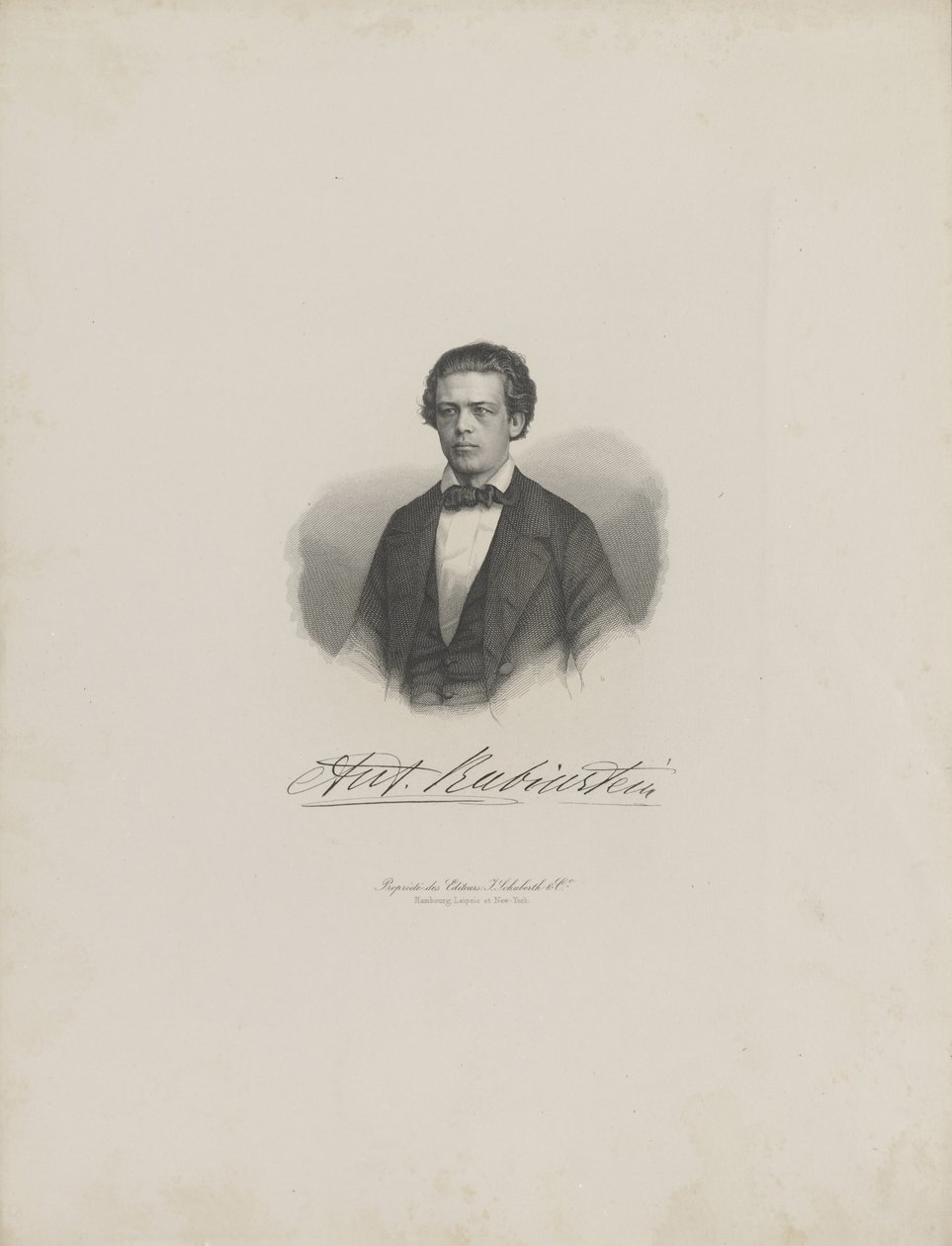 Portret kompozytora Antona Rubinsteina 1829-1894, ok. 1930 r. 1850. autorstwa Unbekannt