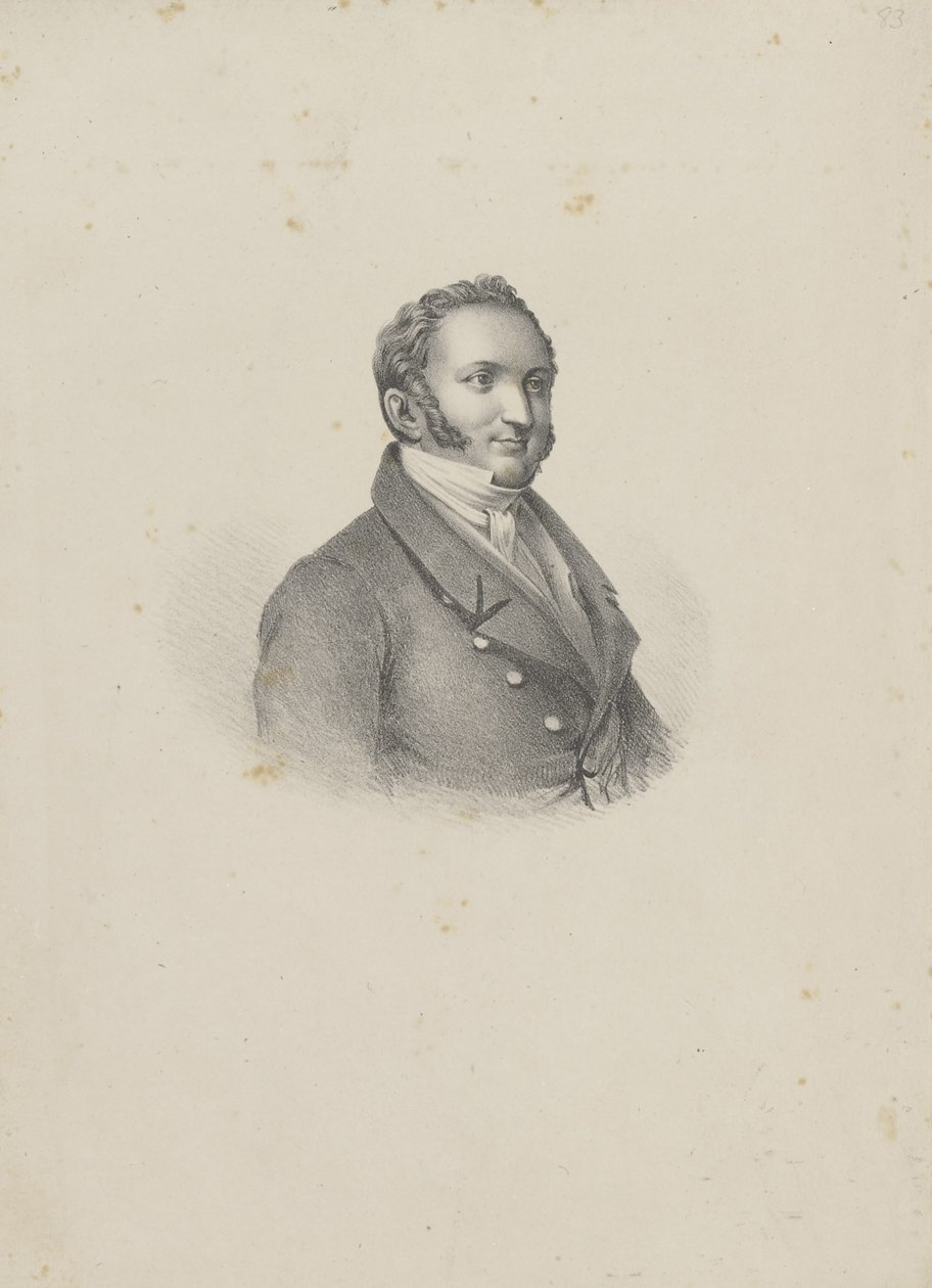 Portret kompozytora Gioachino Antonio Rossiniego 1792-1868, 1826. autorstwa Unbekannt