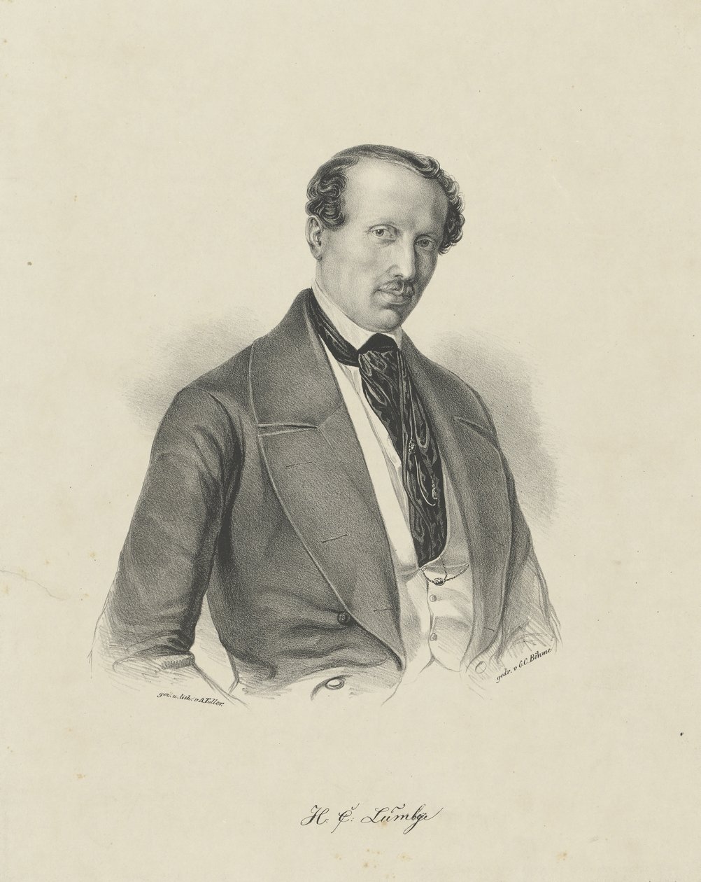Portret kompozytora Hansa Christiana Lumbye 1810-1874 , c. 1850. autorstwa Unbekannt