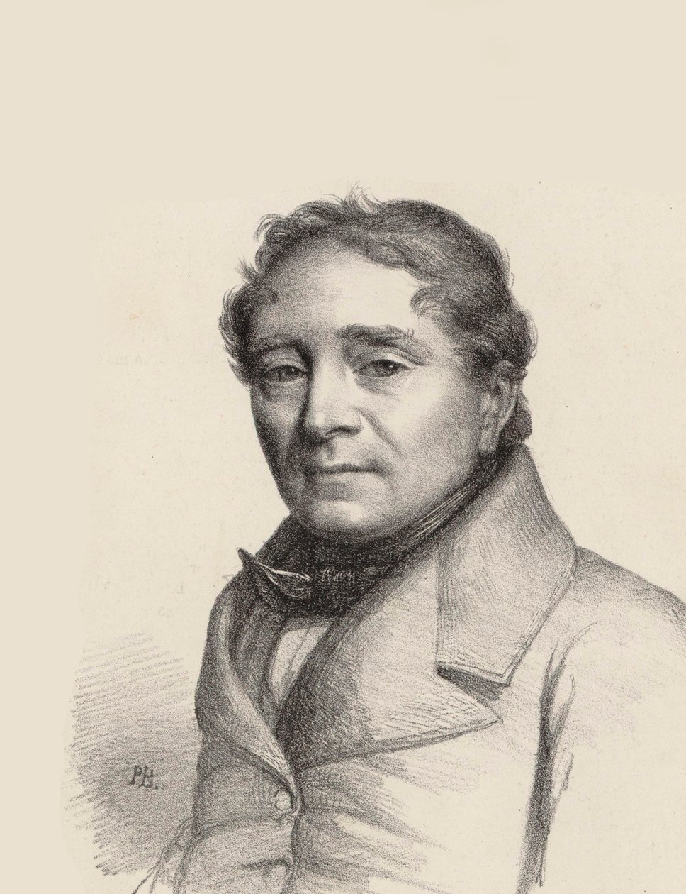 Portret śpiewaka operowego Louis Antoine Eléonore Ponchard 1787-1866 , 1845. autorstwa Unbekannt