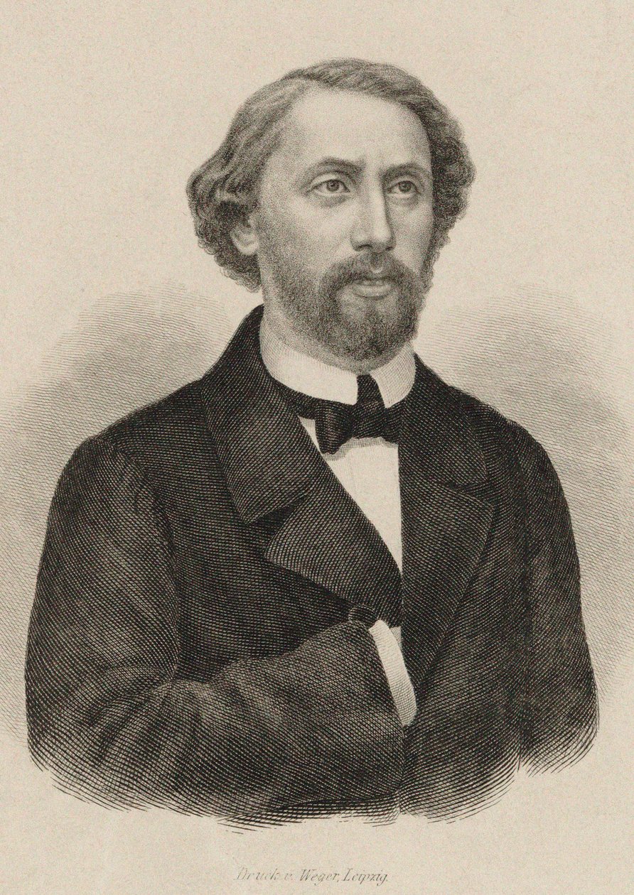 Portret pianisty i kompozytora Juliusa Schulhoffa 1825-1898 , 1860. autorstwa Unbekannt