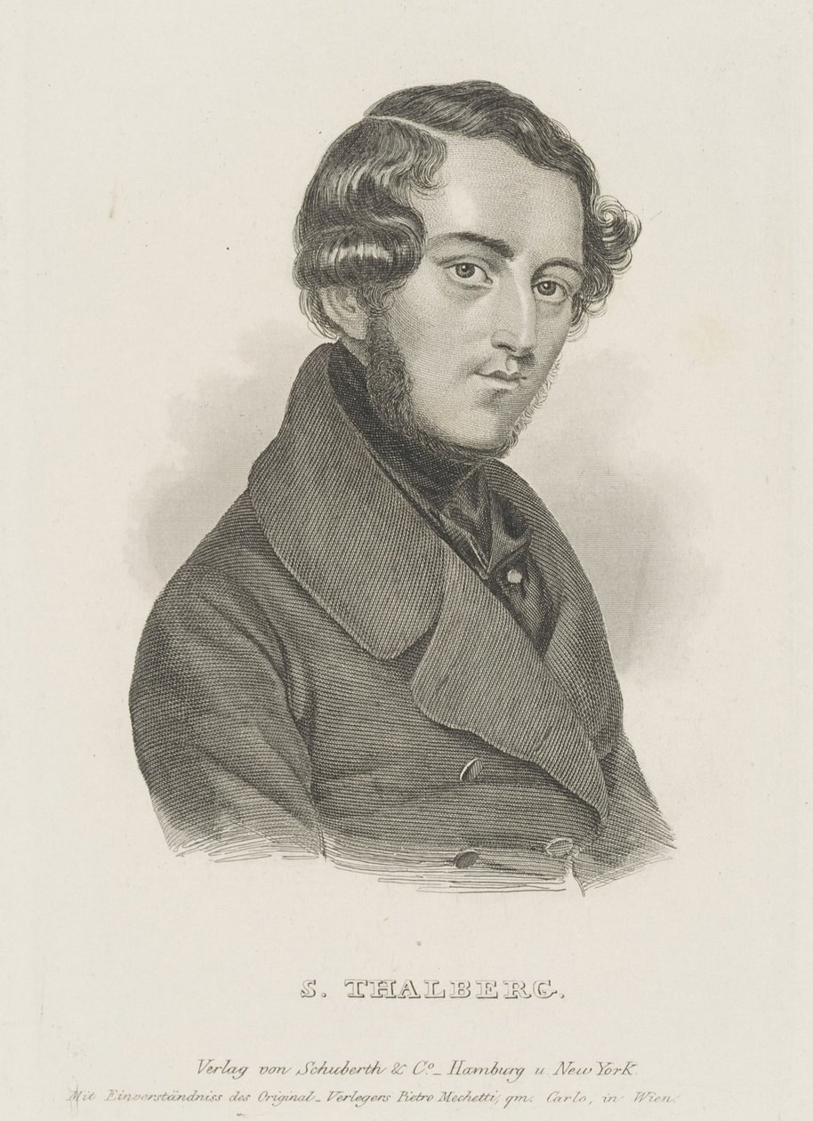 Portret pianisty i kompozytora Zygmunta Thalberga 1812-1871 , ok. 1930 r. 1850. autorstwa Unbekannt