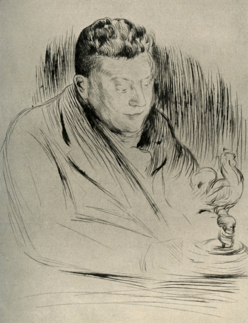 Portret rzeźbiarza Alfreda Gilberta, 1908. autorstwa Unbekannt