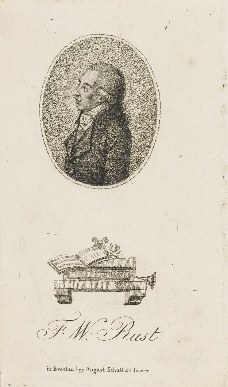Portret skrzypka i kompozytora Friedricha Wilhelma Rusta 1739-1796 , ok. 1930 r. 1800. autorstwa Unbekannt