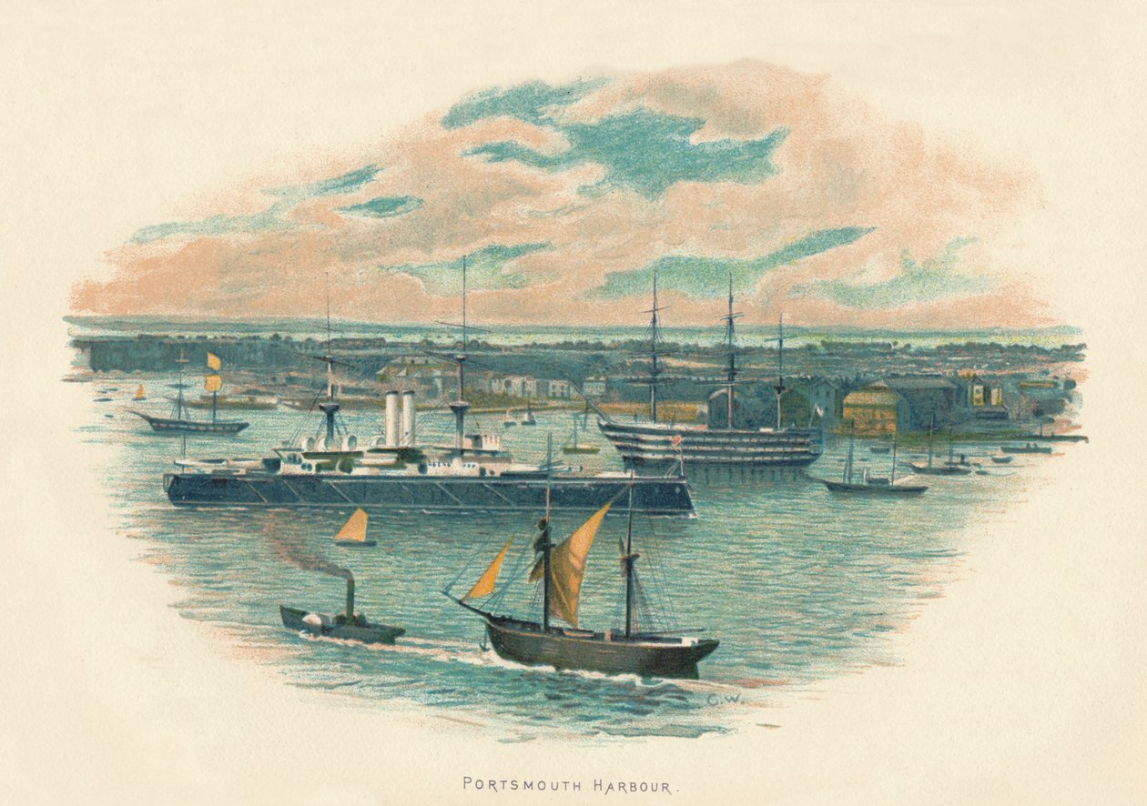 Port w Portsmouth, c1890 autorstwa Unbekannt