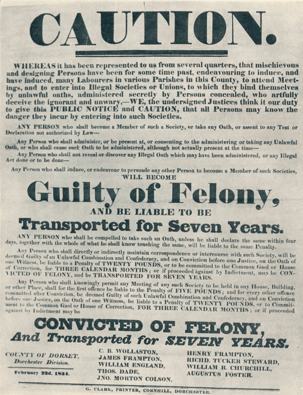 Plakaty ostrzegające winnych nielegalnych przysięgi podlegały deportacji, 1834, 1934. autorstwa Unbekannt
