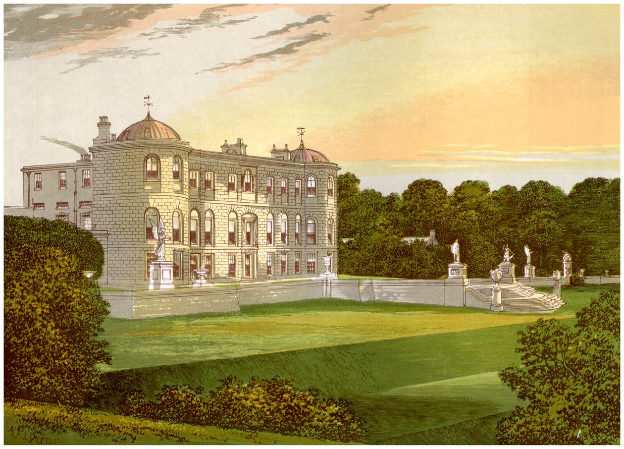 Powerscourt, hrabstwo Wicklow, Irlandia, siedziba wicehrabiego Powerscourt, c1880 autorstwa Unbekannt