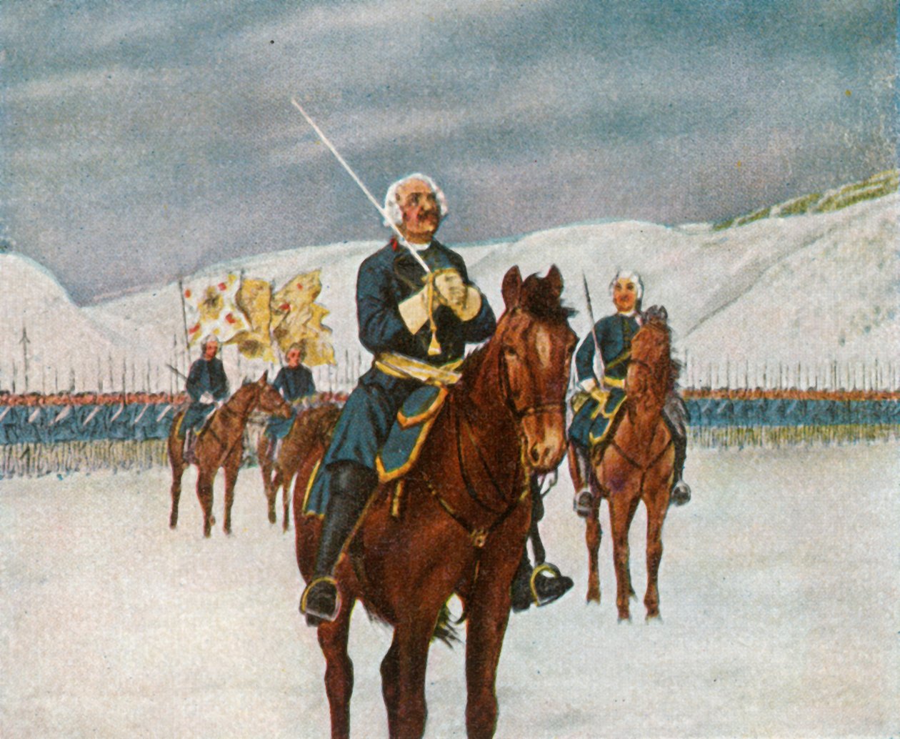 Modlitwa Starego Dessau przed bitwą pod Kesselsdorf, 15.12.1745, 1936. autorstwa Unbekannt