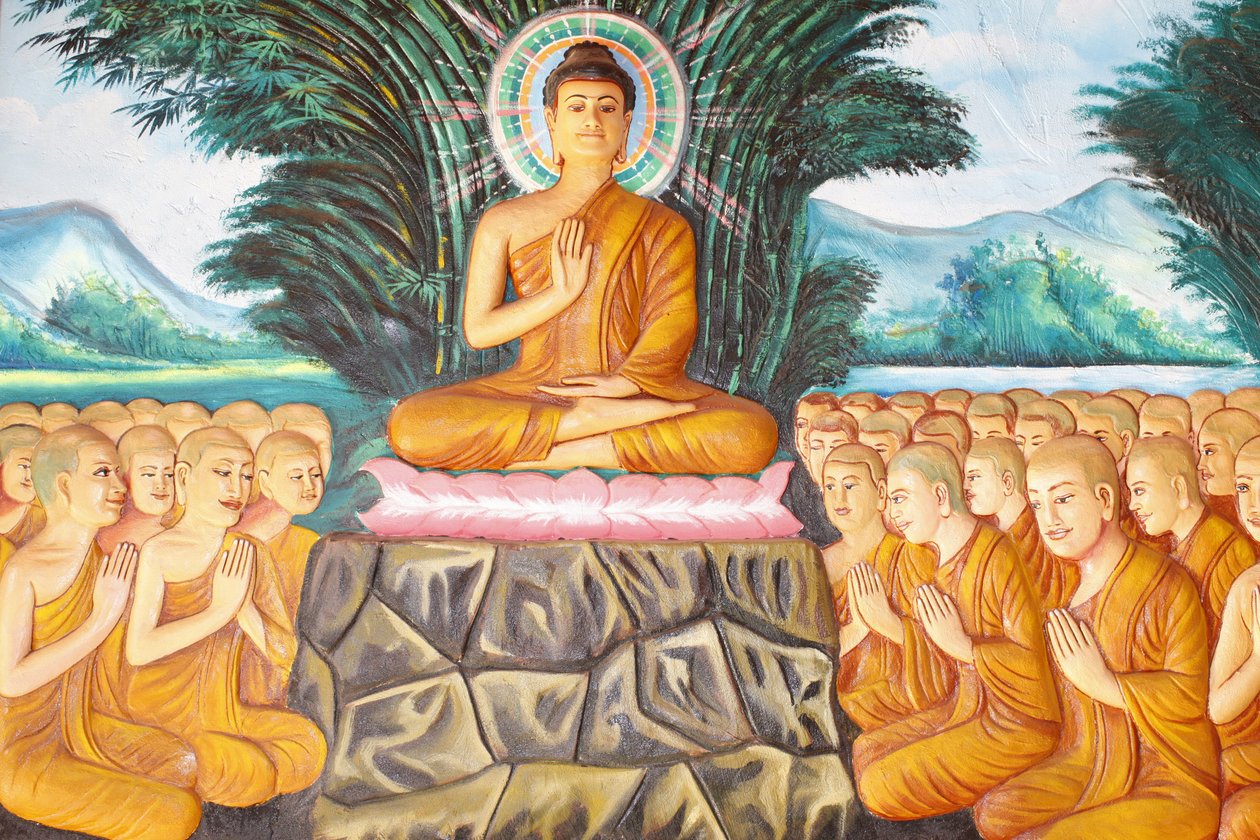 Klasztor Preah Prom RathŻycie BuddyInstruowanie arahantów zgromadzenia, Siem Reap, Kambodża autorstwa Unbekannt