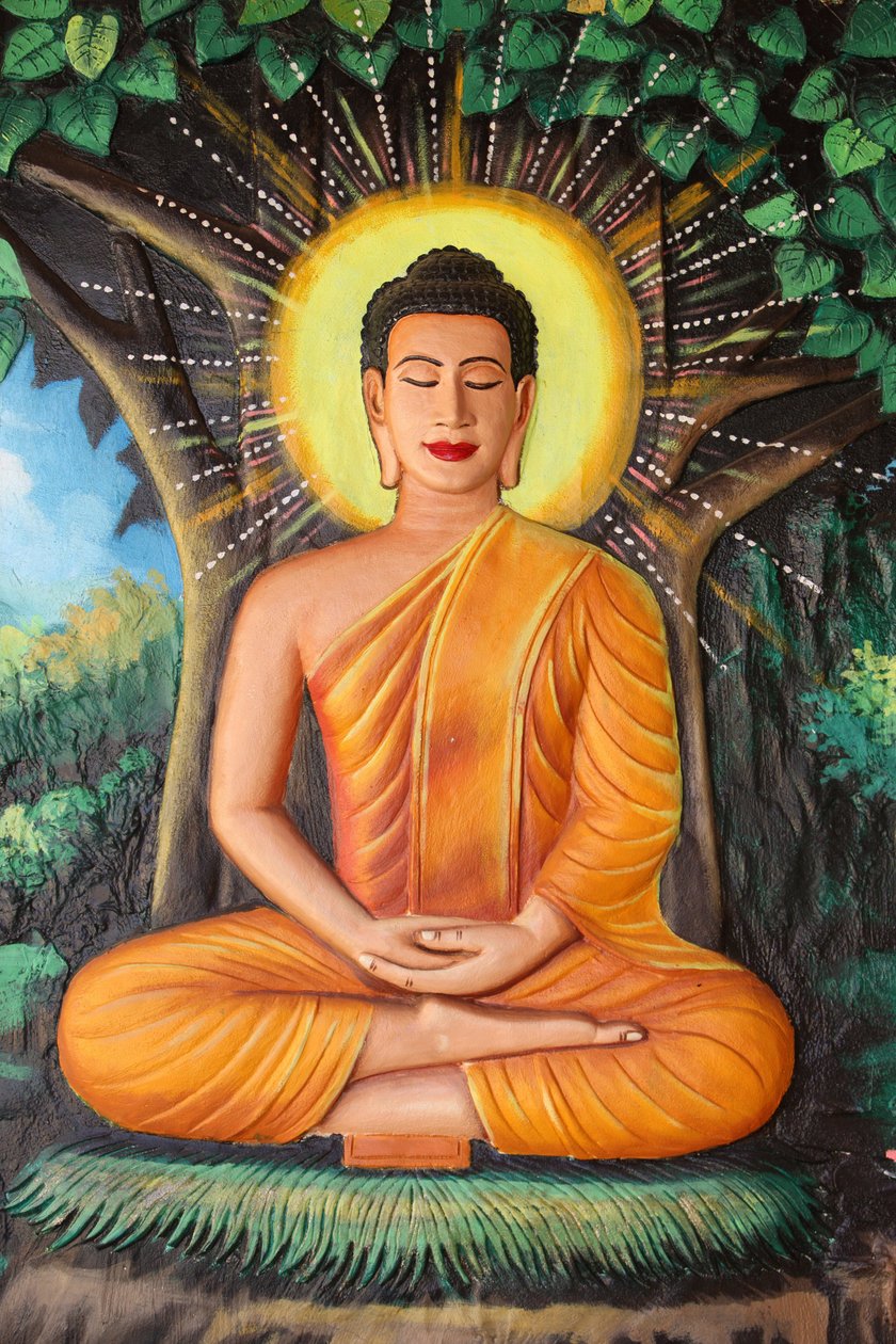 Klasztor Preah Prom Rath. Życie Buddy. Medytacja na kwiat lotosu. Siem Reap Kambodża autorstwa Unbekannt
