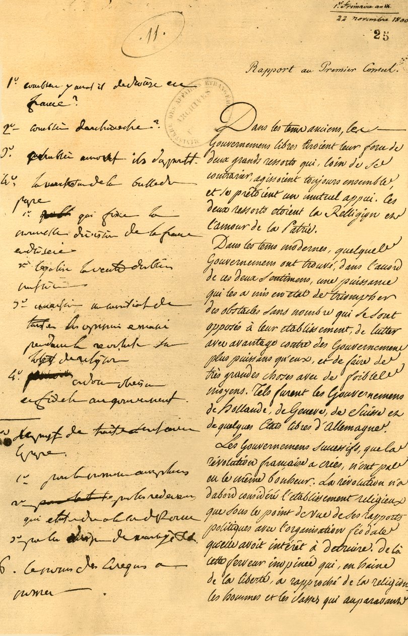 Notatki przygotowawcze do konkordatu, 22 listopada 1800, 1921. autorstwa Unbekannt