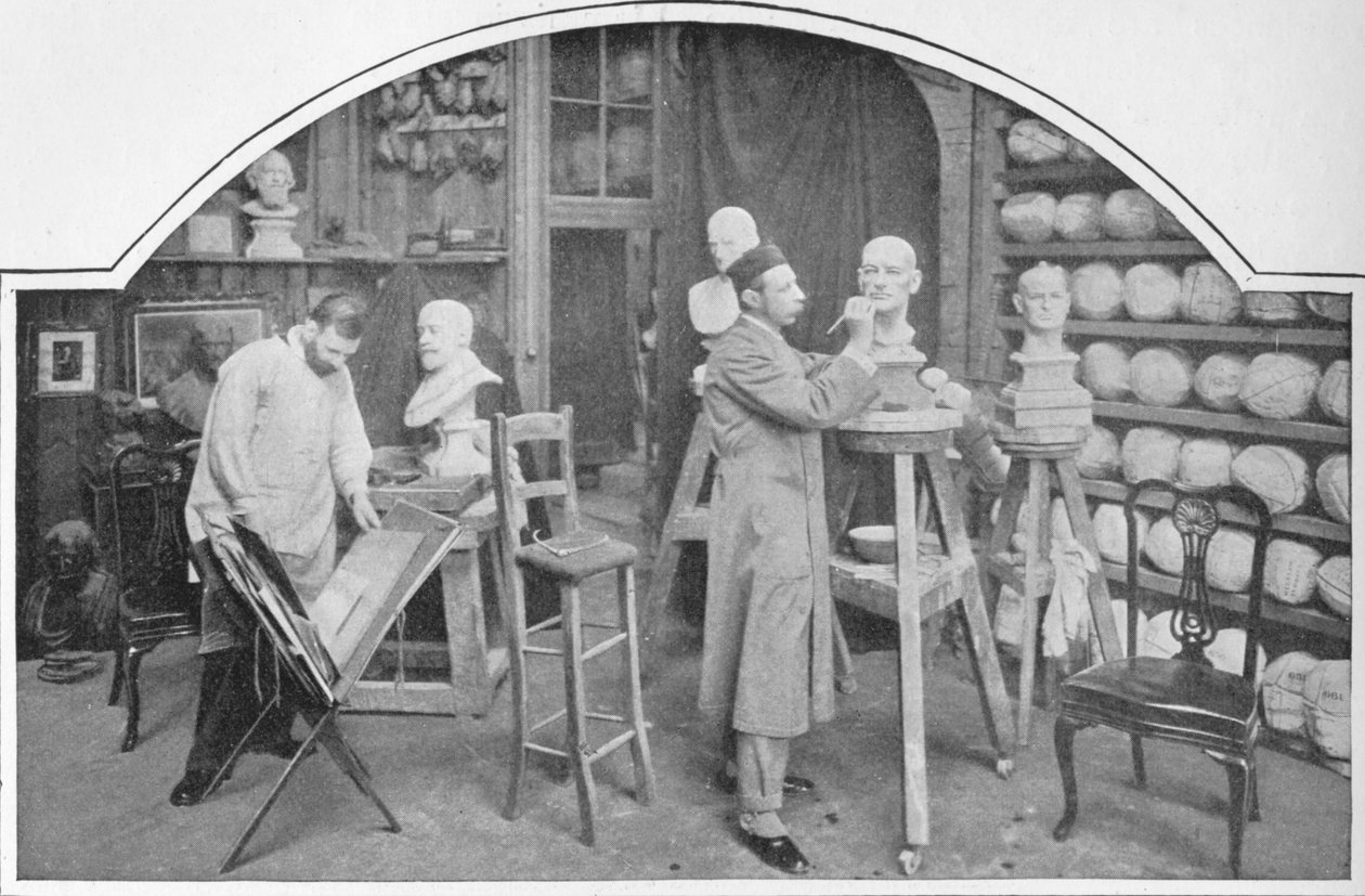 Przygotowywanie modeli w Madame Tussauds, Londyn, c1903 1903 autorstwa Unbekannt