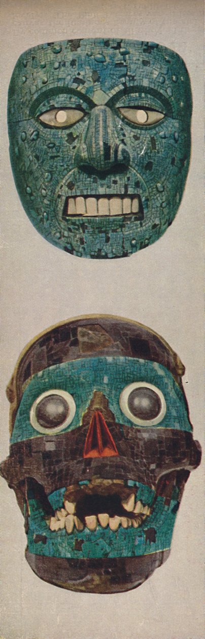 Kultury pierwotne w maskach rytualnych i festiwalowych - Quetzalcoatl i Tezcatlipocaa, c1935 autorstwa Unbekannt