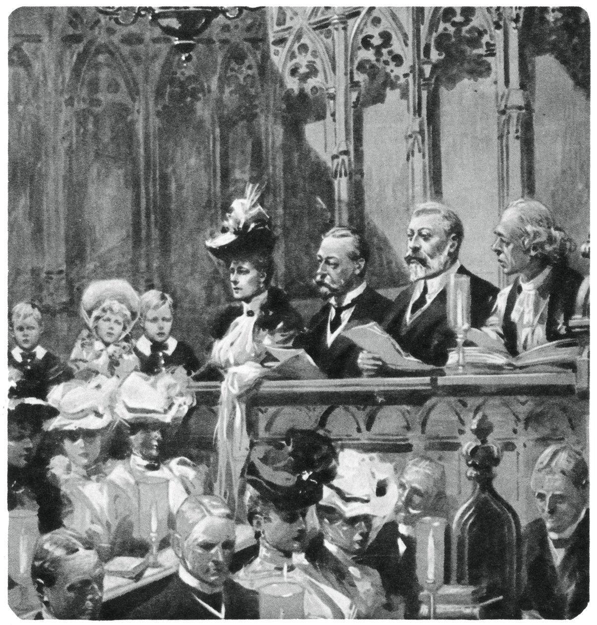 Książę Albert na nabożeństwie dziękczynnym w opactwie za bezpieczny powrót rodziców z Indii, 1906 1937 autorstwa Unbekannt