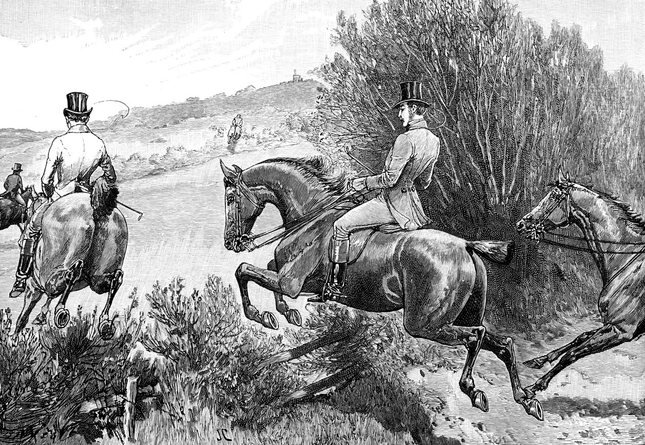 Książę Albert poluje w pobliżu zamku Belvoir, Leicestershire, ok. 1840, 1900 autorstwa Unbekannt