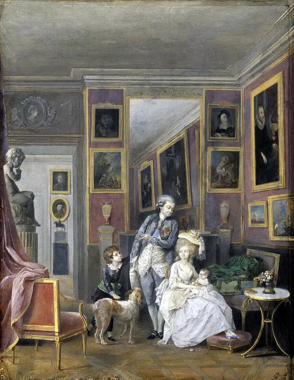 Książę Aleksander Siergiejewicz Stroganow z żoną Jekateriną Pietrowną i dziećmi, ok. 1778 autorstwa Unbekannt