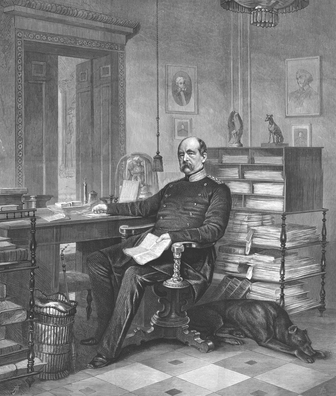 Książę Bismarck w swoim gabinecie, 1875 autorstwa Unbekannt