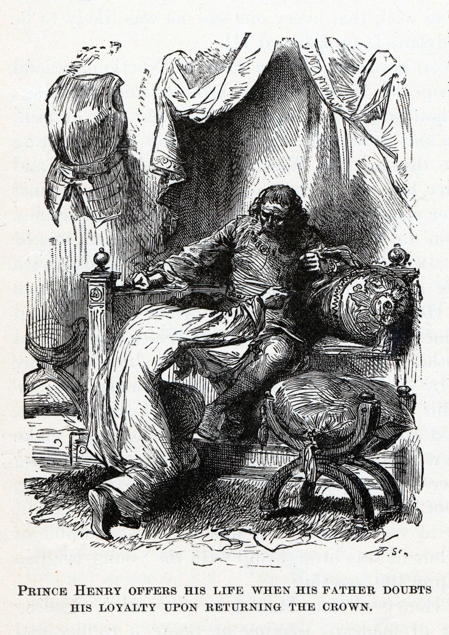 Książę Henryk ofiarowuje swoje życie, gdy jego ojciec wątpi w jego lojalność po zwrocie korony, 1882 autorstwa Unbekannt