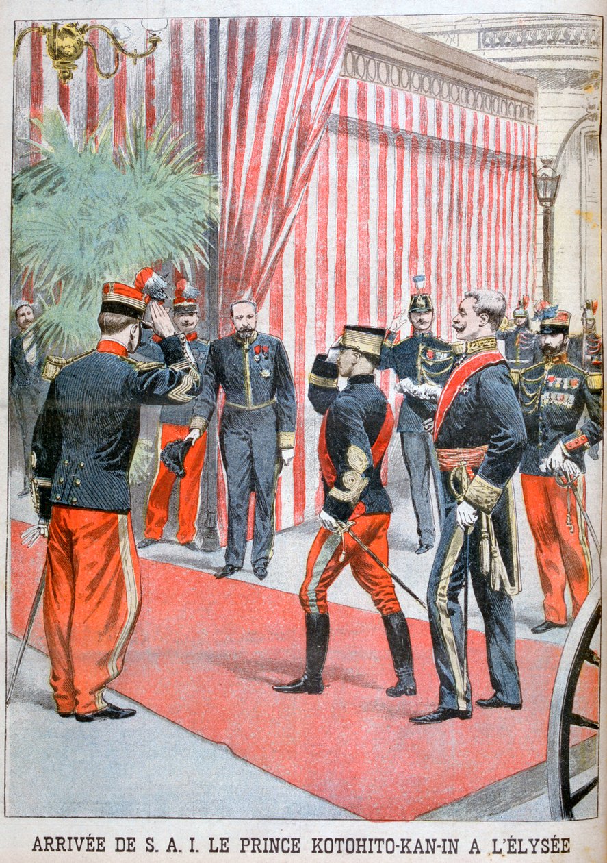 Książę Kotohito Kan w przybyciu do Pałacu Elizejskiego, Paryż, 1900 autorstwa Unbekannt