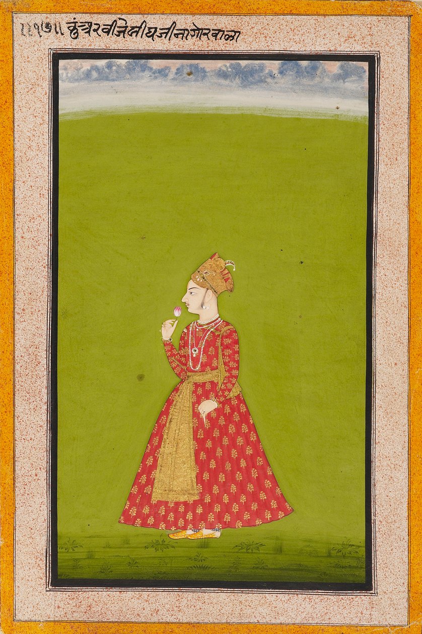 Książę Vijay Singh z Nagaur, syn Bakhat Singh, 1745 autorstwa Unbekannt