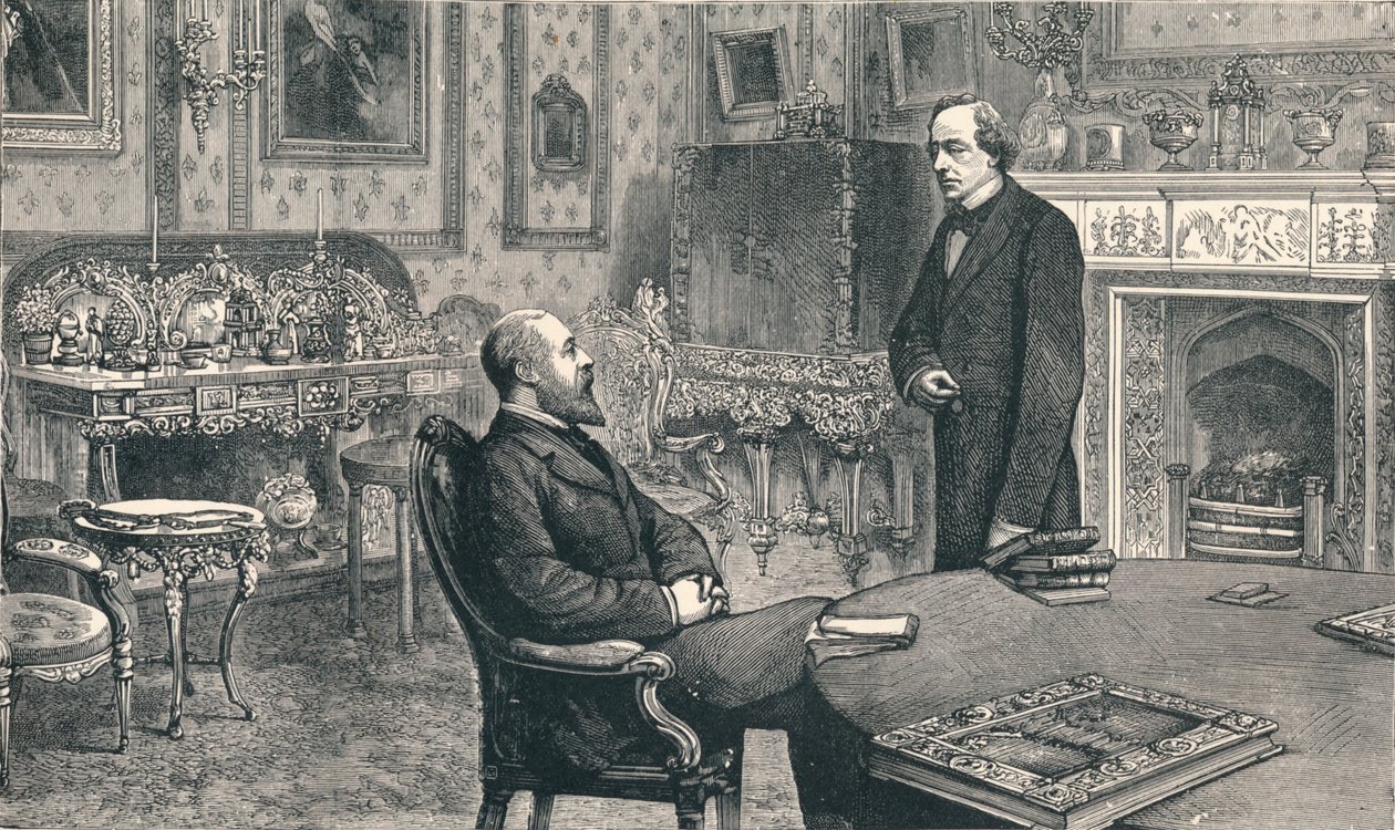 Książę Walii odwiedza Lorda Beaconsfielda w Hughenden Manor, 1896 r autorstwa Unbekannt
