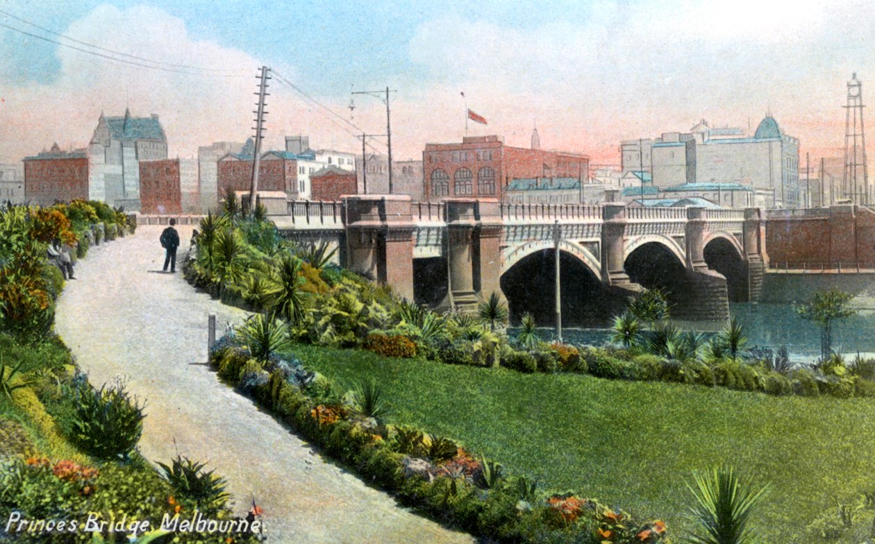 Princes Bridge, Melbourne, Australia, 1912 r autorstwa Unbekannt