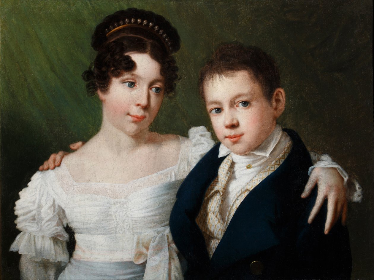 Księżniczka Prus Aleksandryna 1803-1892 i Książę Prus Albert 1809-1872, lata 1810 autorstwa Unbekannt