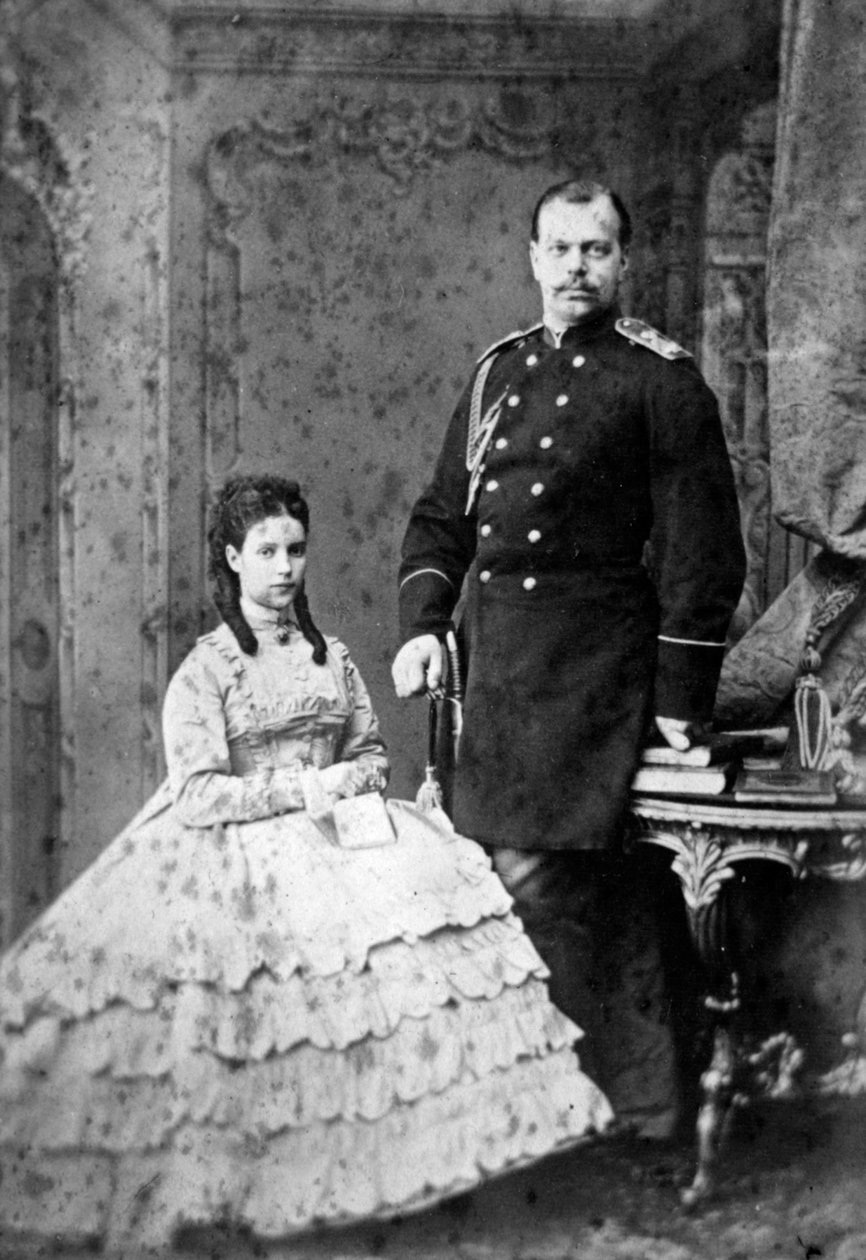 Księżniczka Dagmar Danii i wielki książę Aleksander Aleksandrowicz Rosji, 1866. autorstwa Unbekannt