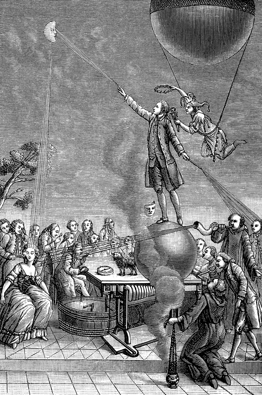 Druk satyryczny Franz Anton Mesmer, 1784 autorstwa Unbekannt