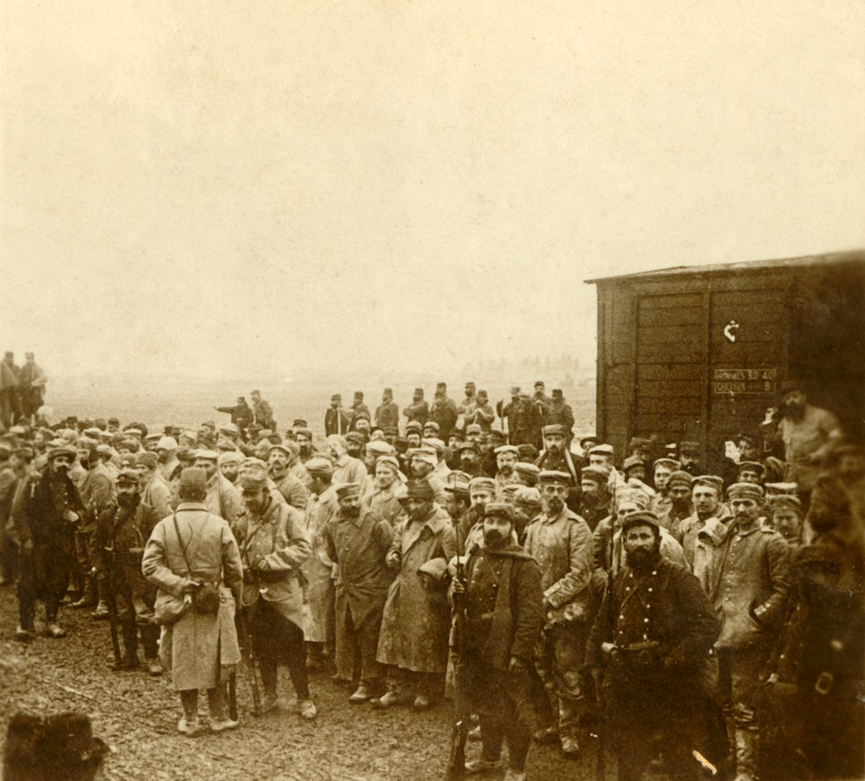 Więźniowie w Perthes les Hurlus, północna Francja, c1914-c1918 autorstwa Unbekannt