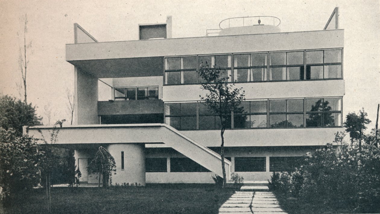 Prywatny dom w Garches, niedaleko Paryża: Garden Front. Architekci, Le Corbusier i Pierre Jeanneret, autorstwa Unbekannt