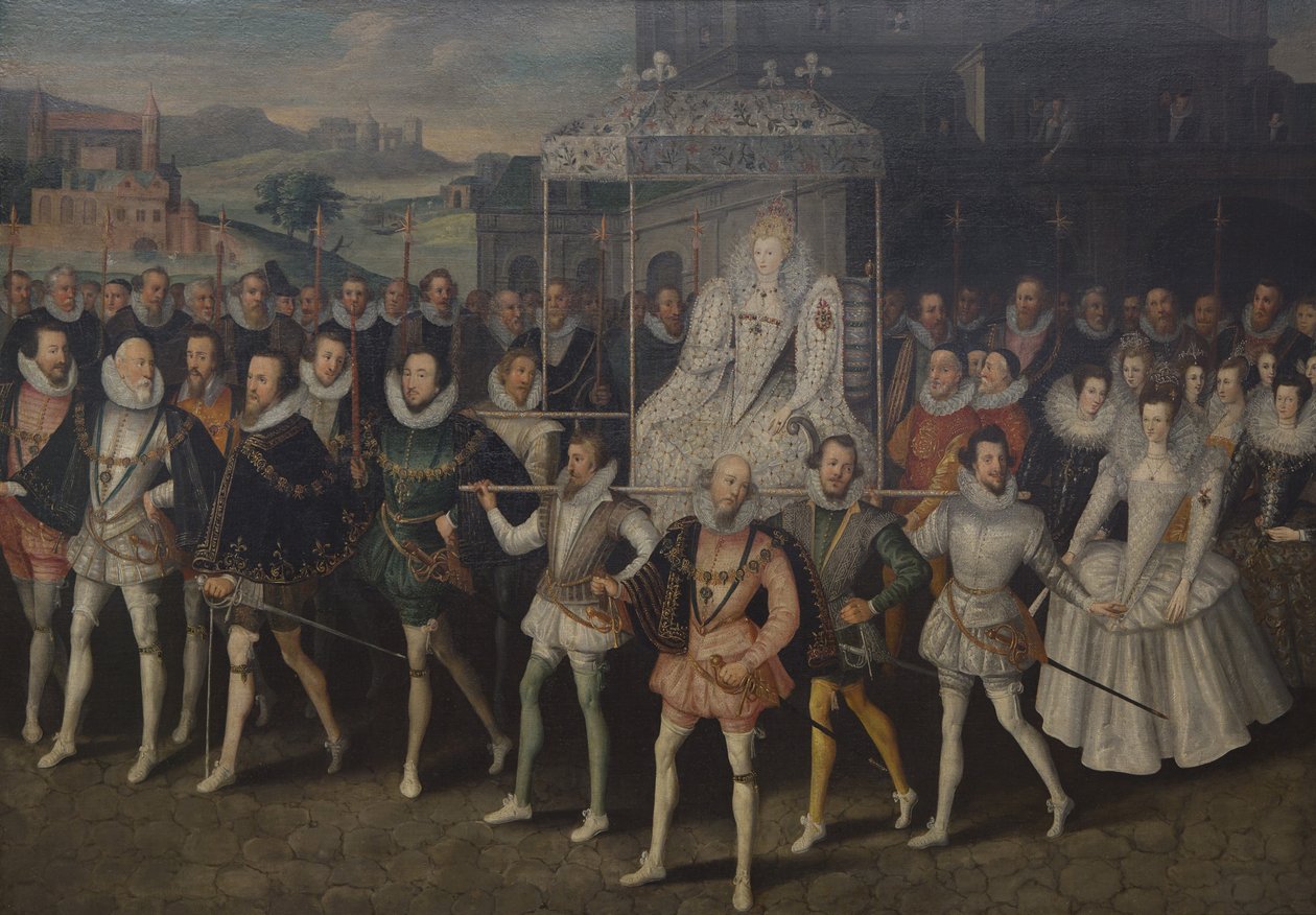 Portret w procesji królowej Elżbiety, ok. 1600-1603 autorstwa Unbekannt