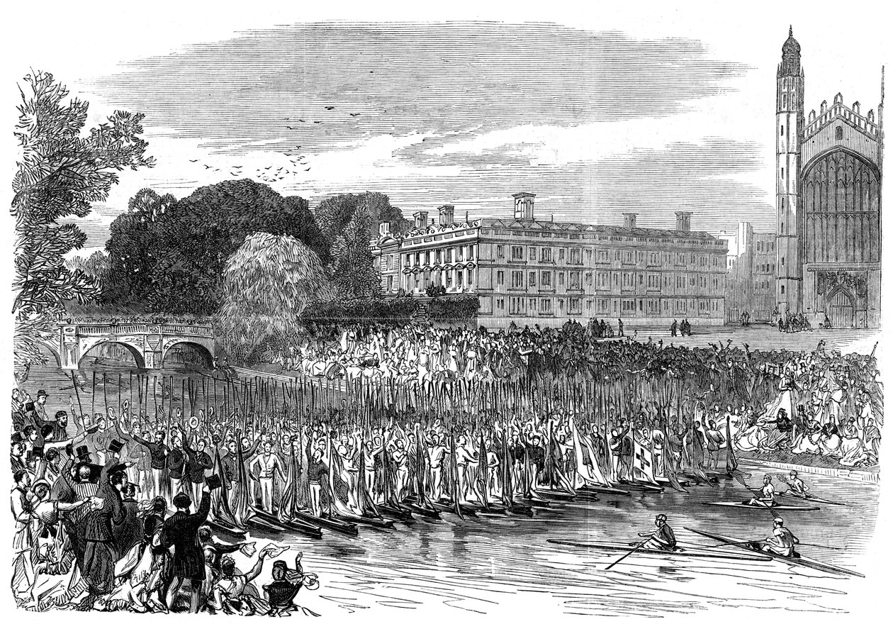 Procesja łodzi w Cambridge, 1870 autorstwa Unbekannt