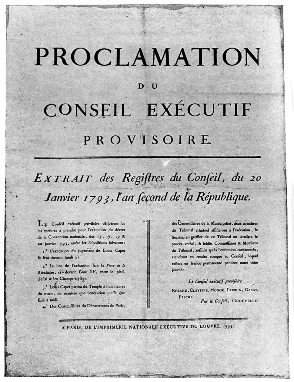 Proklamacja rozkazu egzekucji Ludwika XVI we Francji, 1793 1894 autorstwa Unbekannt
