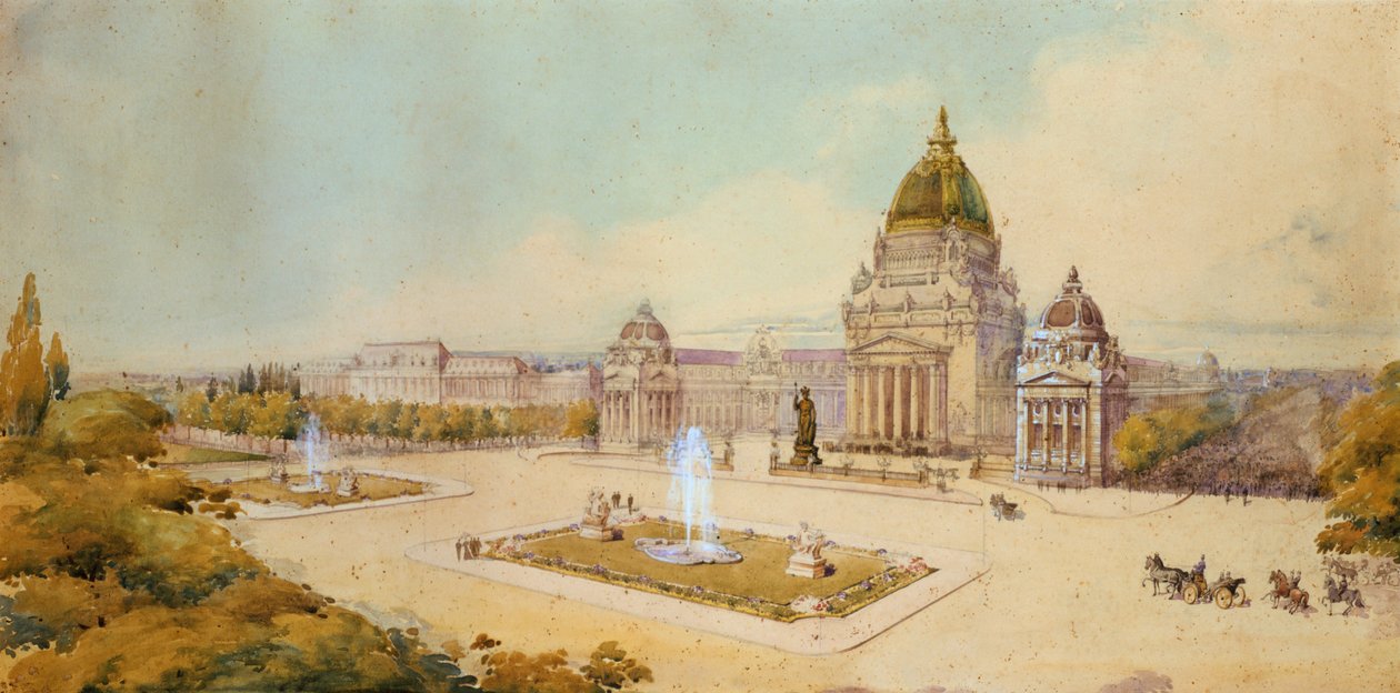 Projekt dużego centrum wystawienniczego, Paryż, 1893 autorstwa Unbekannt