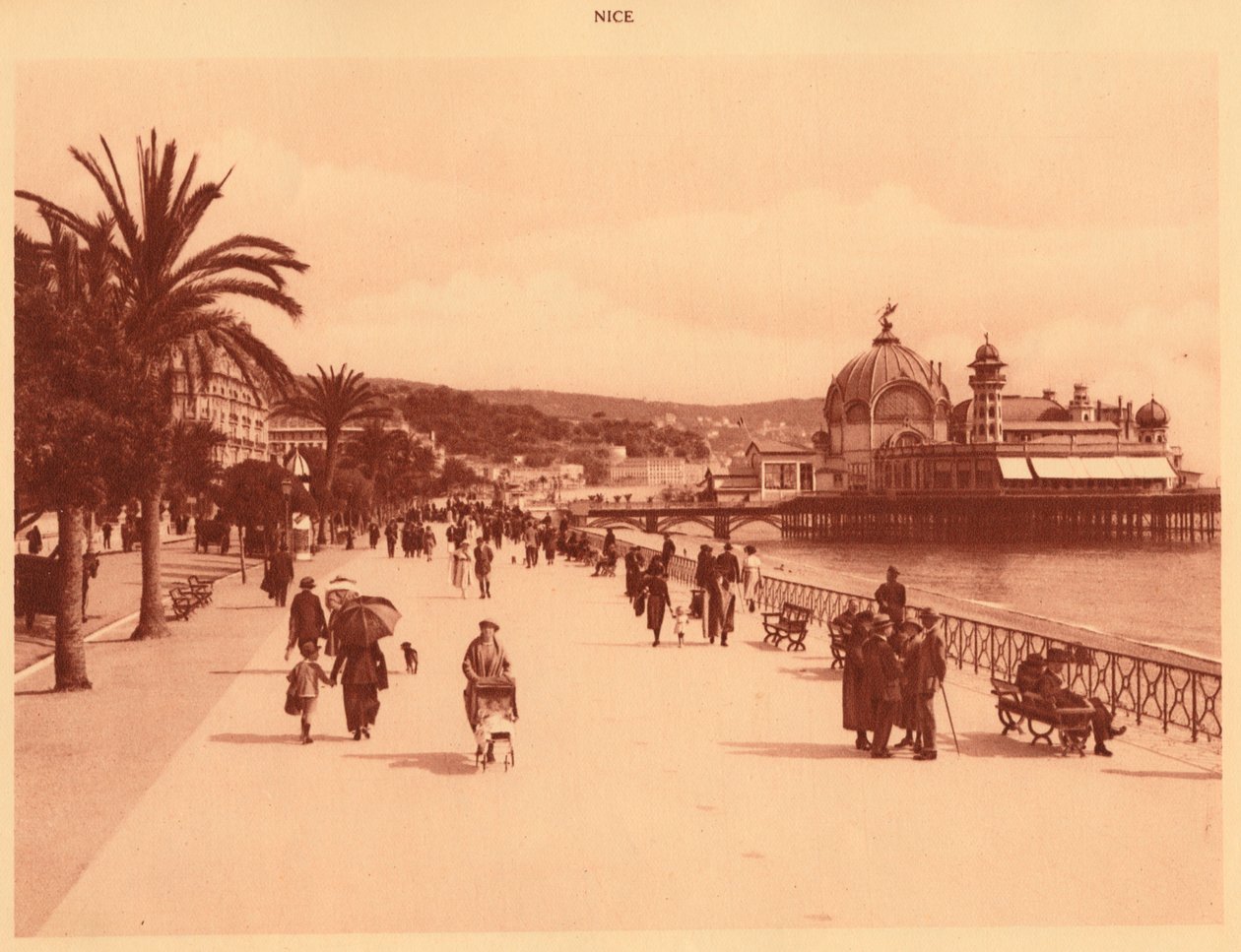 Promenade des Anglais i molo Palace, Nicea, 1930. autorstwa Unbekannt