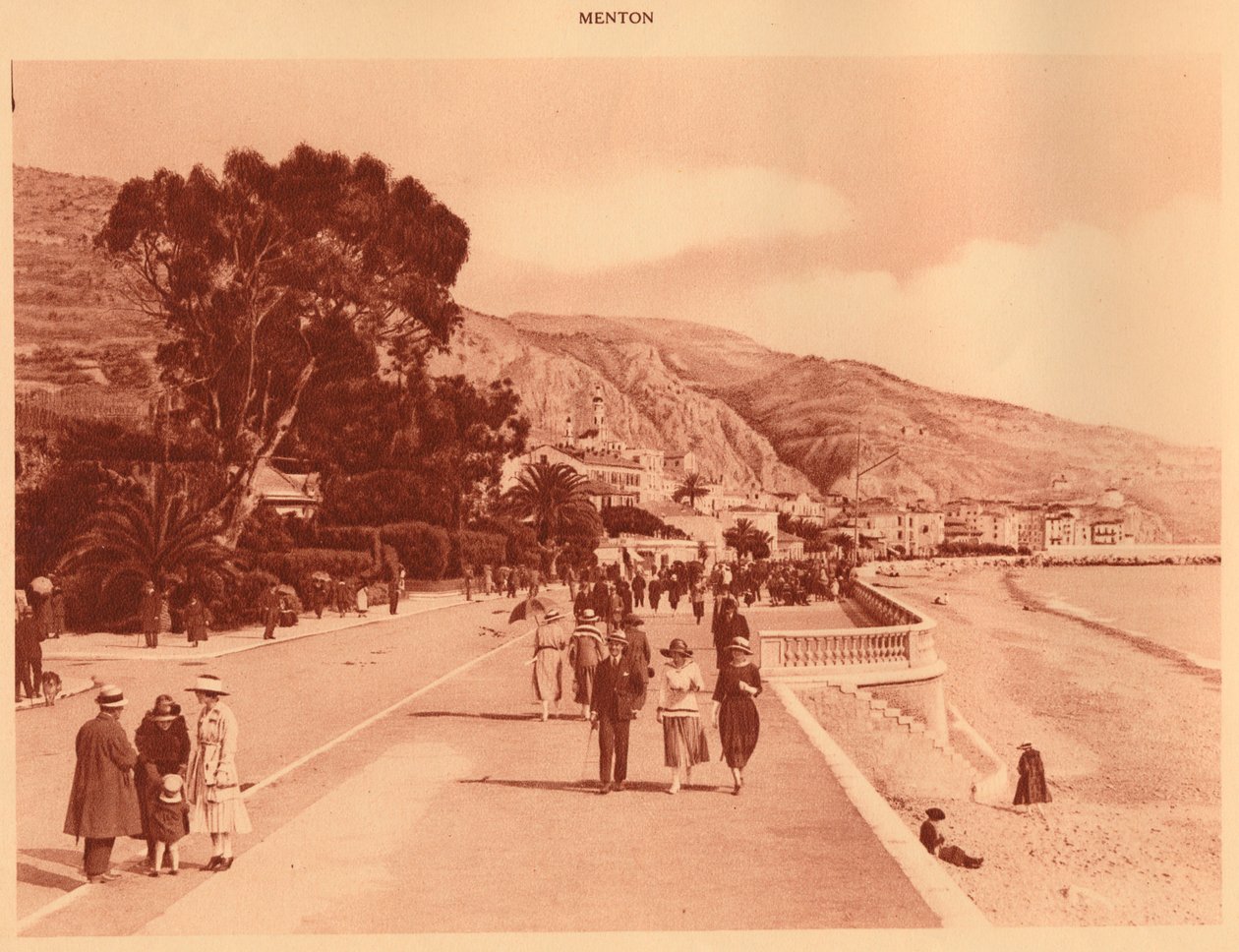 Promenade du Midi, Menton, 1930. autorstwa Unbekannt