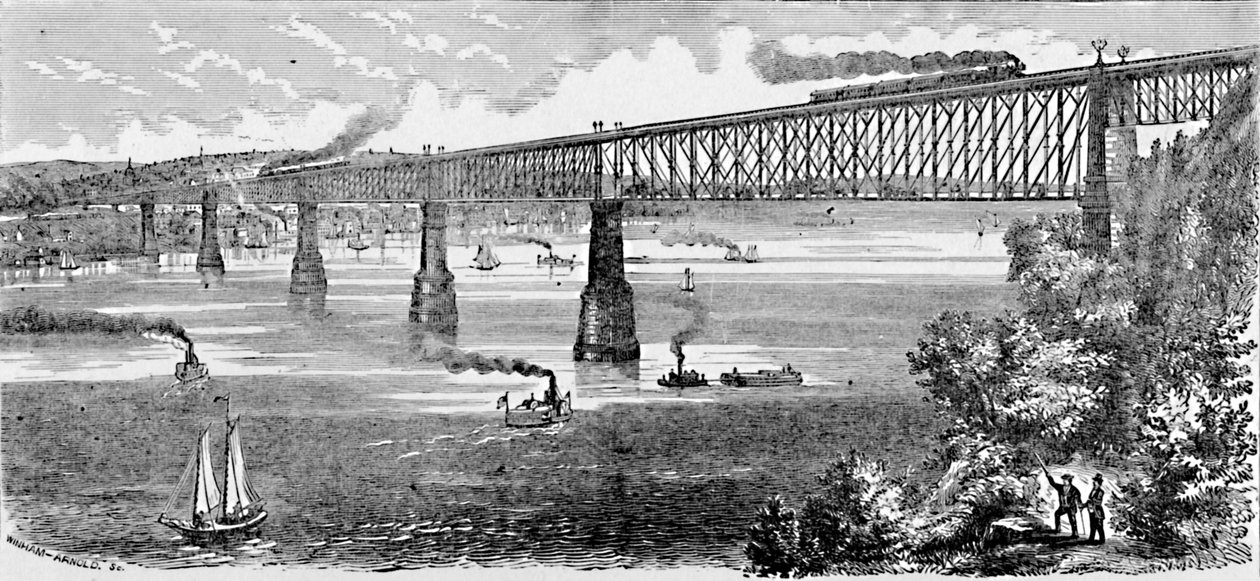 Proponowany most przez rzekę Hudson w Poughkeepsie, 1883 autorstwa Unbekannt